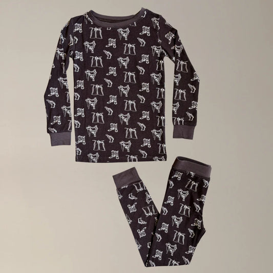 Sage West Toddler Tack Room Sleepwear Set - Cocoa