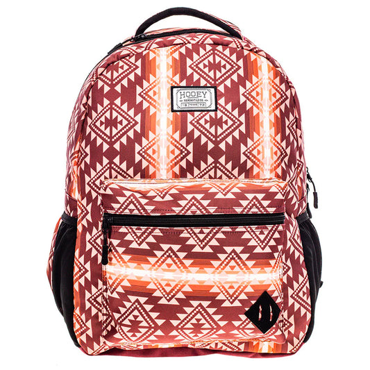 Hooey Recess Cordovan Aztec Pattern Backpack- Maroon/Aztec