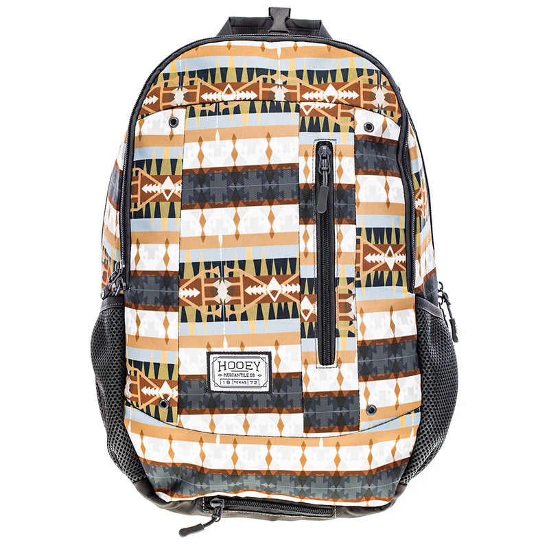 Hooey Rockstar Aztec Print Backpack- Grey/Tan