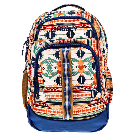 Hooey Ox Aztec Print Backpack-Tan/Blue
