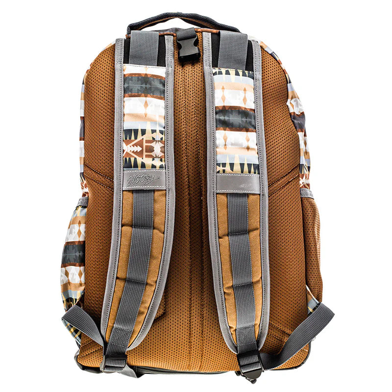Hooey Ox Aztec Print Backpack- Tan/Charcoal