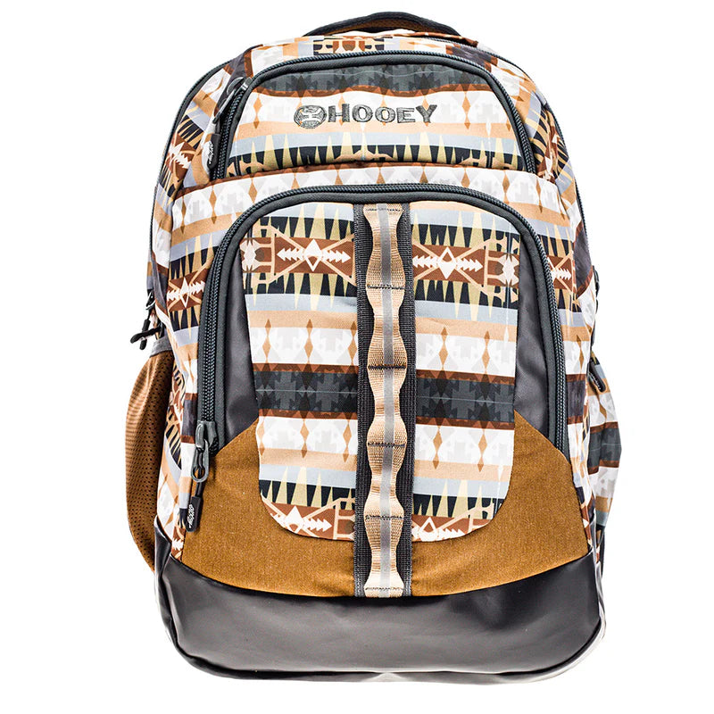 Hooey Ox Aztec Print Backpack- Tan/Charcoal
