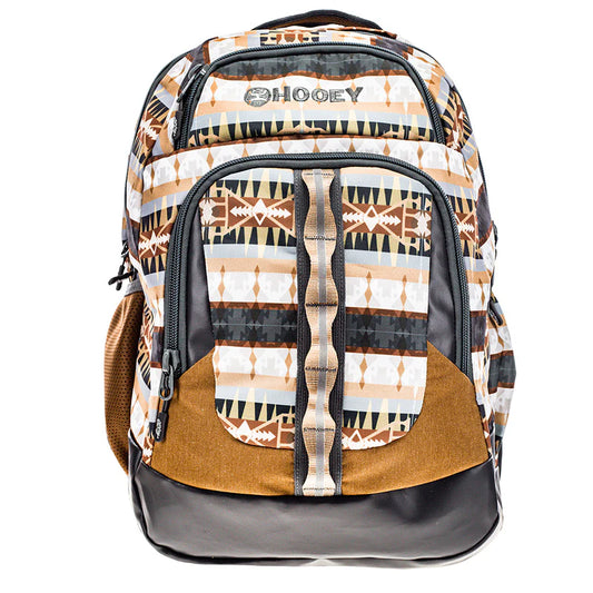 Hooey Ox Aztec Print Backpack- Tan/Charcoal