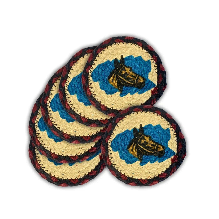 El Paso Saddle Blanket Braided Jute Coasters