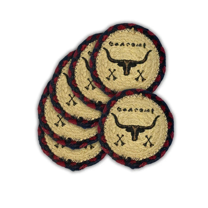 El Paso Saddle Blanket Braided Jute Coasters