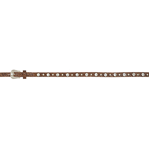 3D Hat Band - Brown Basketweave w/Crystals &amp; Studs