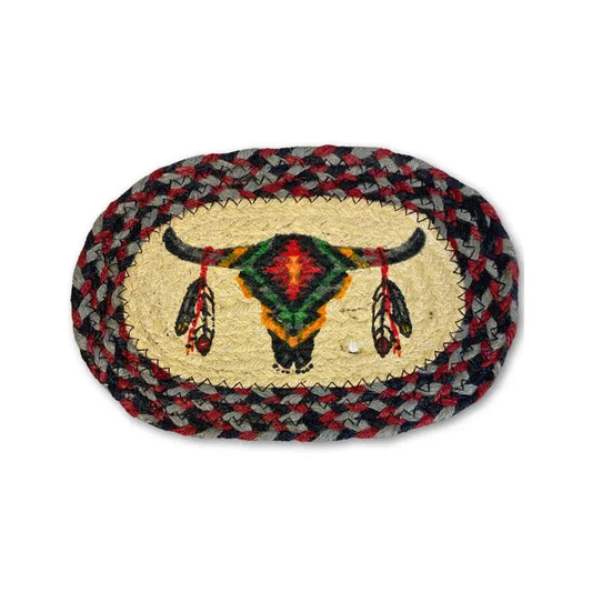 El Paso Saddle Blanket Company Braided Jute Oval Trivets-10