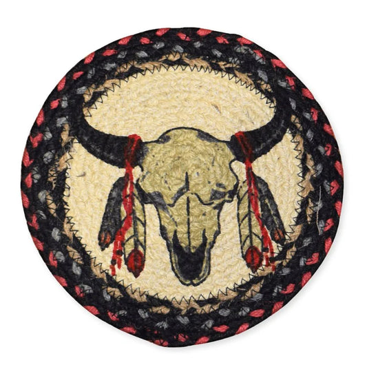 El Paso Saddle Blanket Company Braided Jute Round Trivets-30