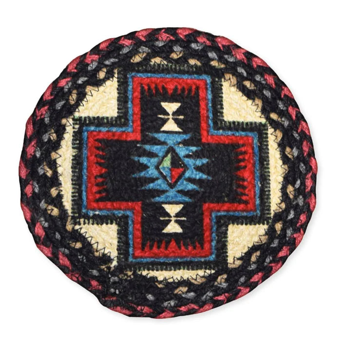 El Paso Saddle Blanket Company Braided Jute Round Trivets-31
