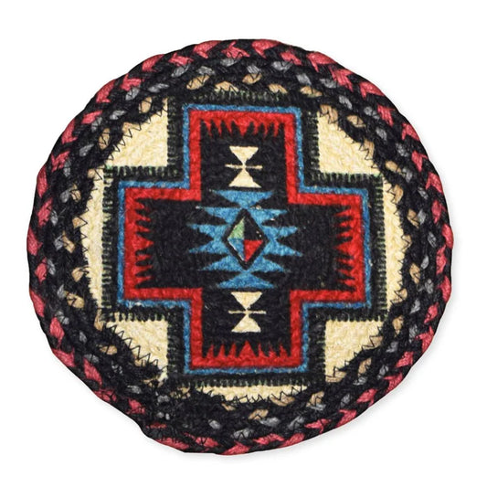 El Paso Saddle Blanket Company Braided Jute Round Trivets-31