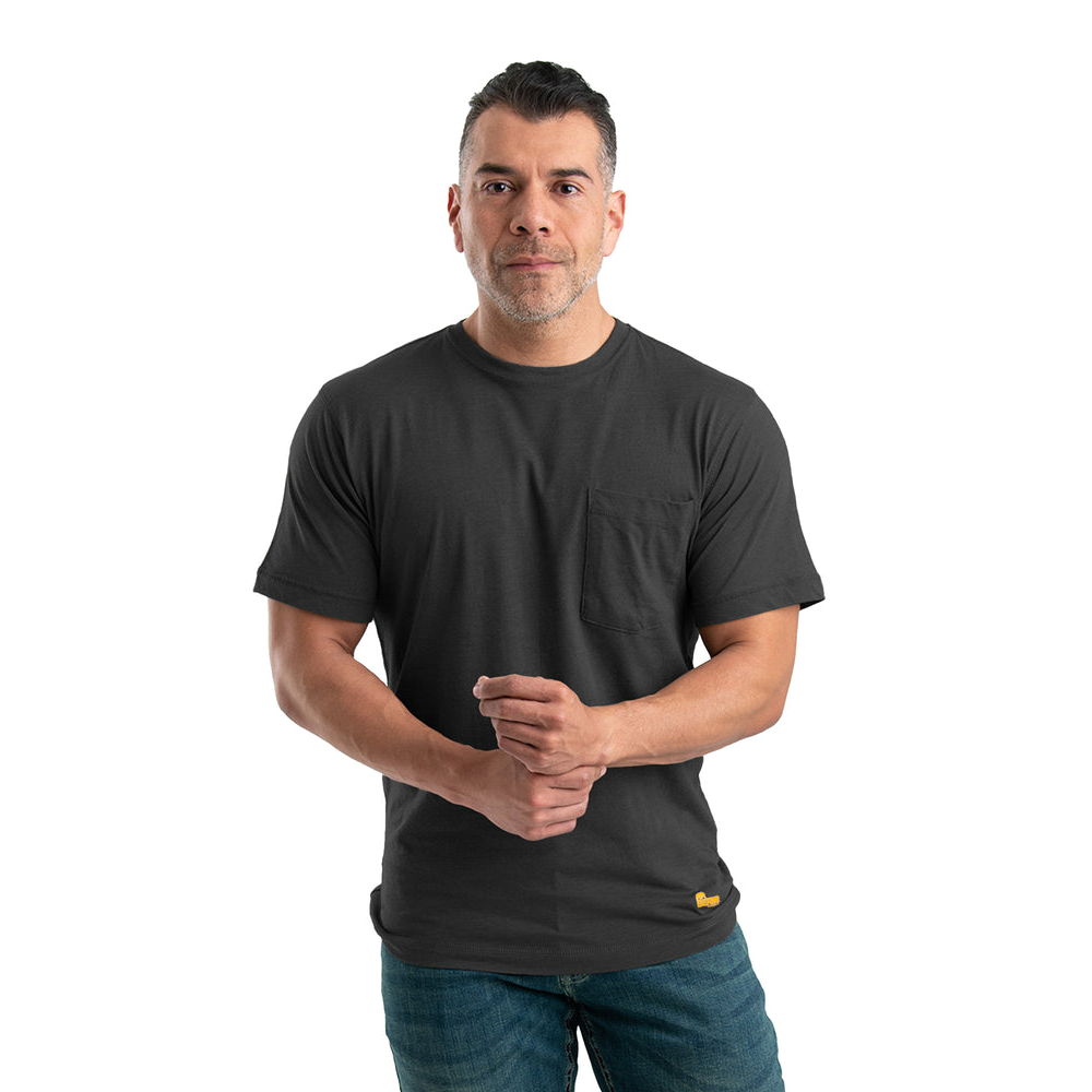 Berne Men's Lightweight Performance Short Sleeve Pocket T-Shirt - Black