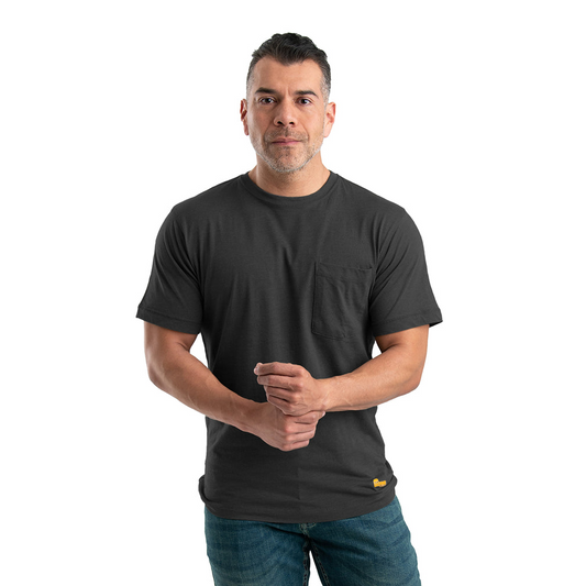 Berne Men's Lightweight Performance Short Sleeve Pocket T-Shirt - Black