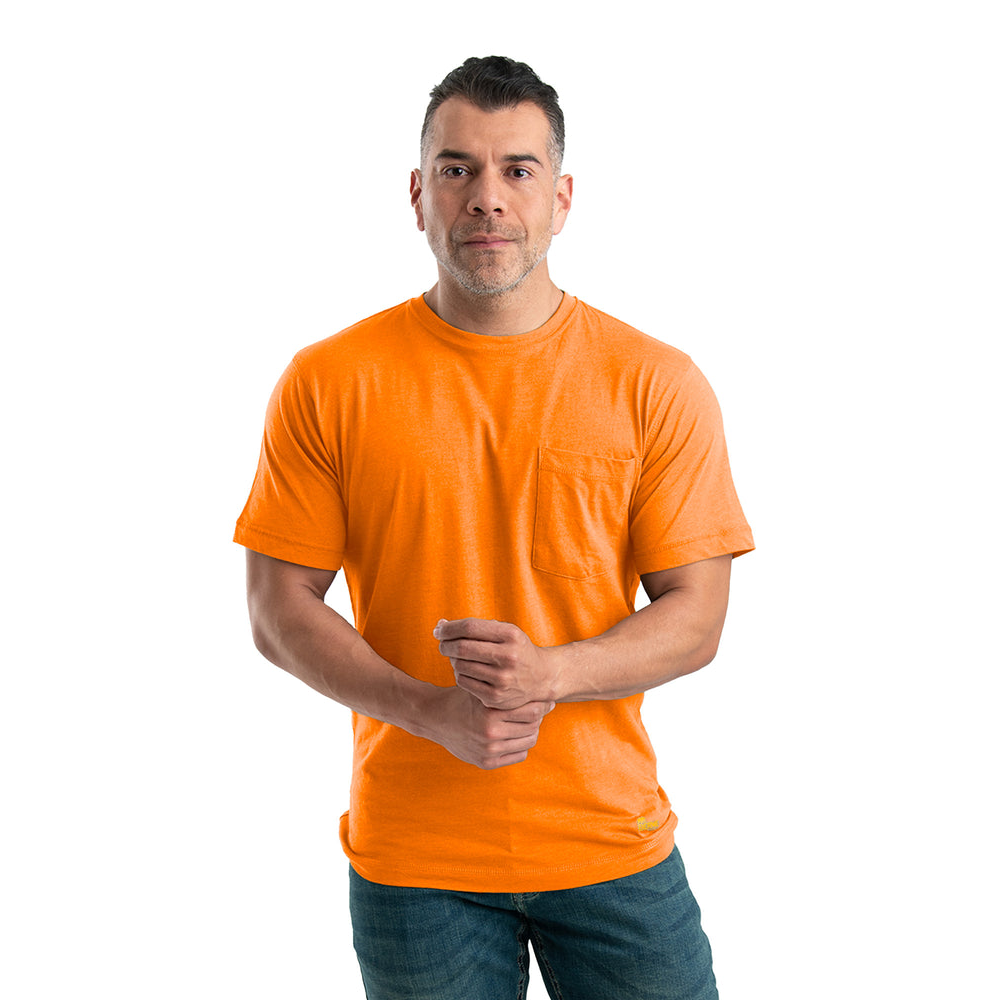 Berne Mens Lightweight SS Performance T-Shirt - Orange