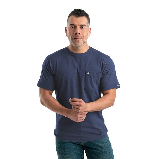 Berne Men's Performance Short Sleeve Pocket Tee - Space Blue