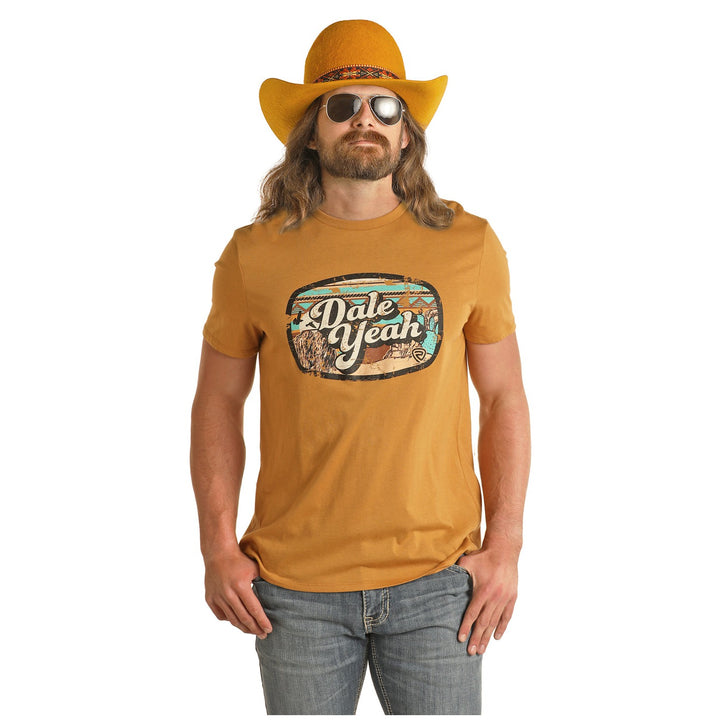 Rock &amp; Roll Unisex Dale Graphic Tee - Mustard