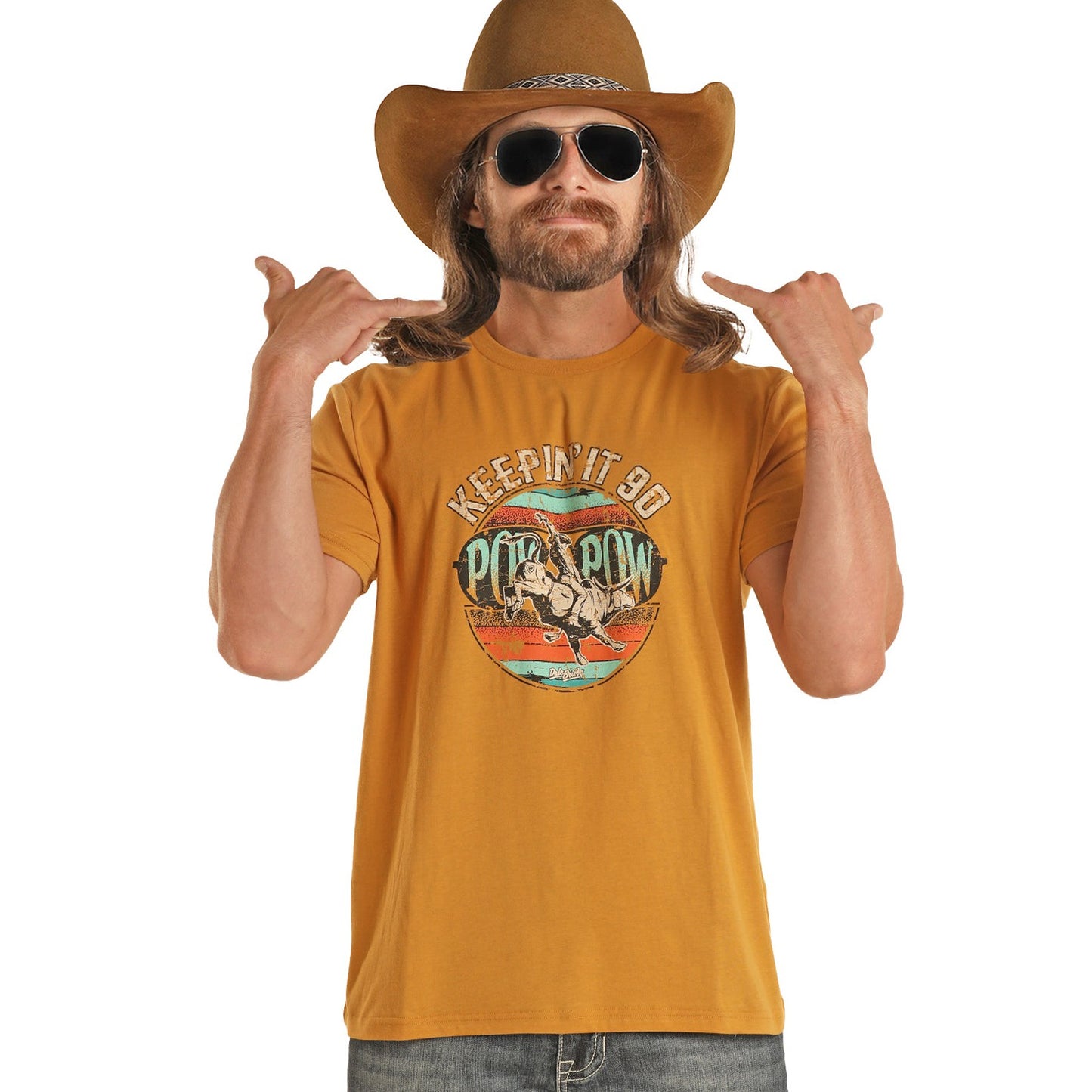 Rock & Roll Unisex Dale Graphic Tee - Mustard