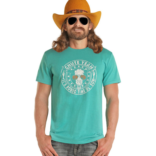 Rock & Roll Unisex Dale Graphic Tee - Turquoise