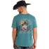 Rock & Roll Unisex Graphic Skull Short Sleeve Tee Shirt-Teal