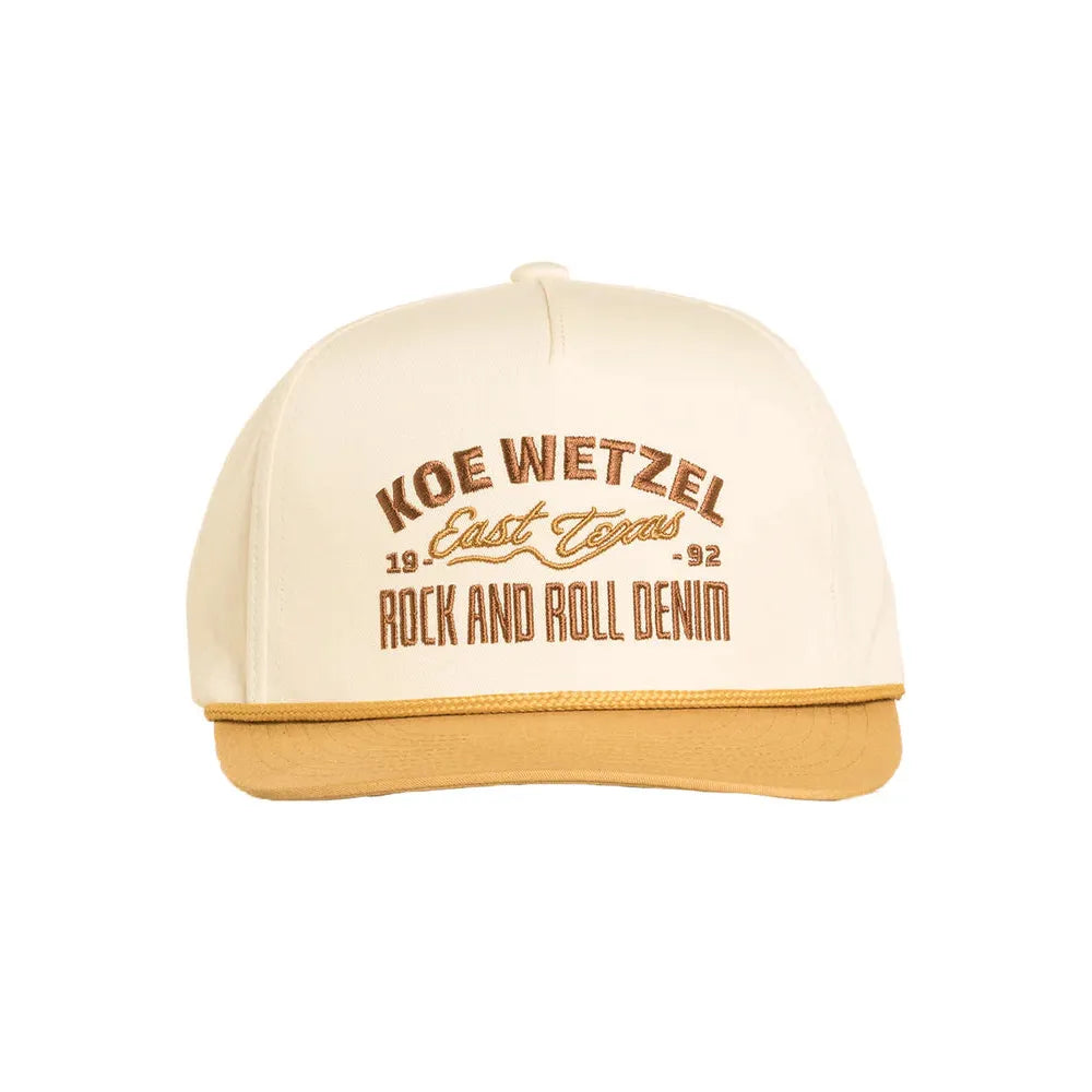 Rock & Roll Koe Wetzel Two Tone Flat Brim Snapback Cap - Mustard/Cream