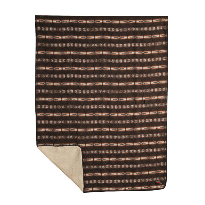 Rock &amp; Roll Aztec Jacquard Berber Blanket - Turquoise