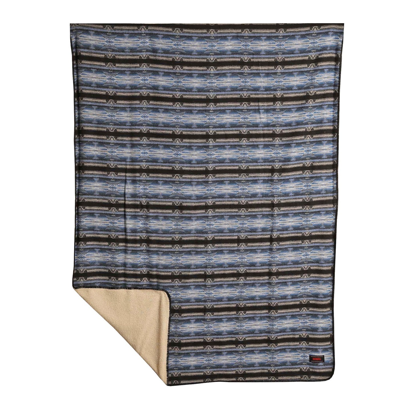 Rock & Roll Aztec Jacquard Berber Blanket - Blue
