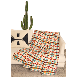 Rock & Roll Denim Printed Berber Blanket - Natural