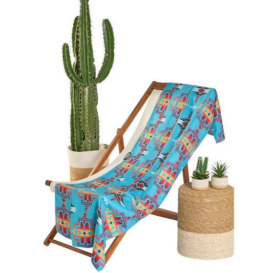 Rock & Roll Aztec Micro Fiber Towel - Turquoise