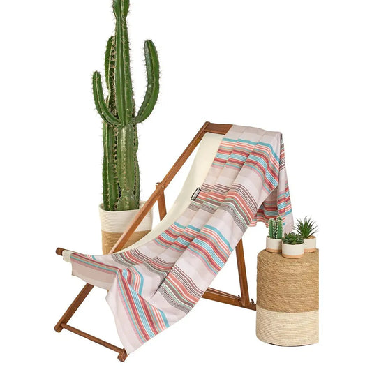 Rock & Roll Stripe Micro Fiber Towel - Tan