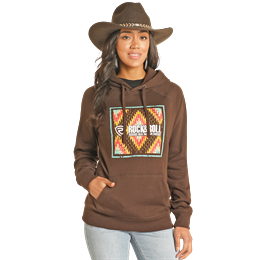 Rock & Roll Unisex Graphic Hoodie - Dark Brown