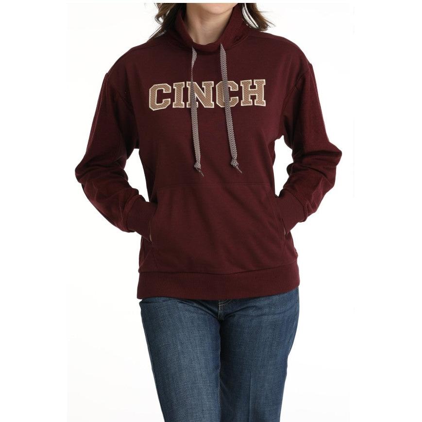 Cinch Women's French Terry Hoodie Pullover- Purple
