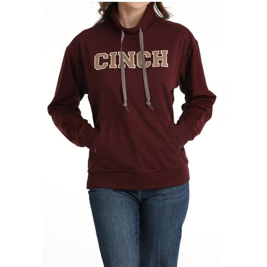 Cinch Women's French Terry Hoodie Pullover- Purple