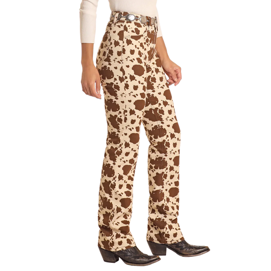 Rock & Roll Women's Cowhide Bargain Modest Boot Cut Pants - Beige