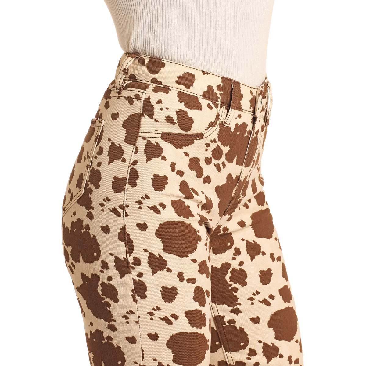 Rock & Roll Women's Cowhide Bargain Modest Boot Cut Pants - Beige - Irvine Tack & Western Wear