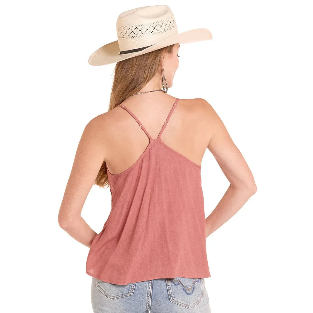 Rock & Roll Women's Lace Crinkle Tank Top - Multiple Colours