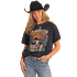 Rock & Roll Women's Rambler Graphic Oversized T-Shirt - Black