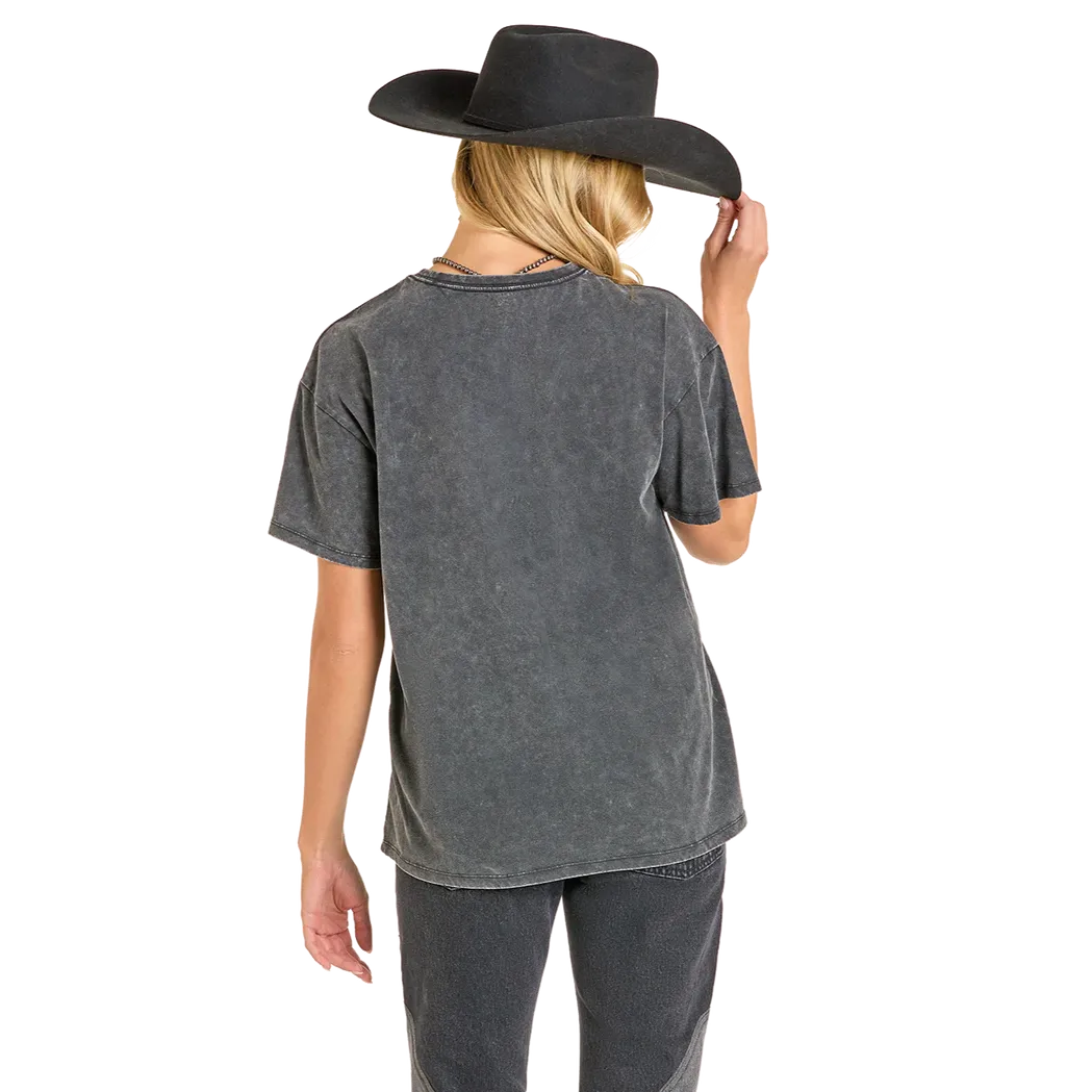 Rock & Roll Women's Wild West Graphic Oversized Tee Shirt - Black