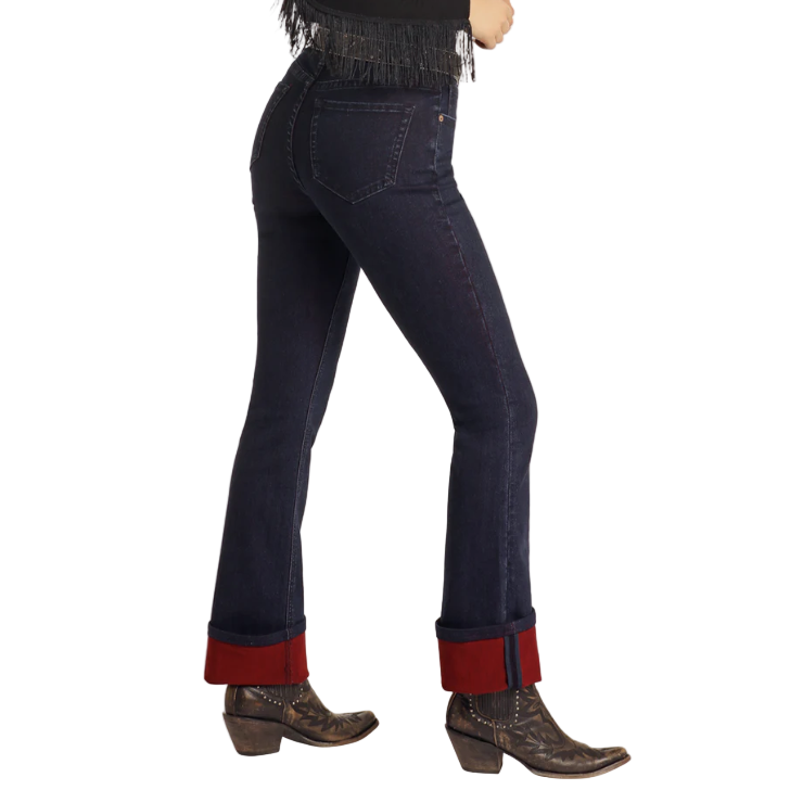 Rock & Roll Women's High Rise Two-Tone Bootcut Jeans - Dark Wash