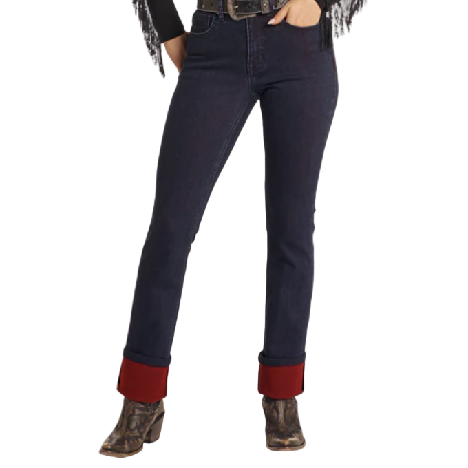 Rock & Roll Women's High Rise Two-Tone Bootcut Jeans - Dark Wash