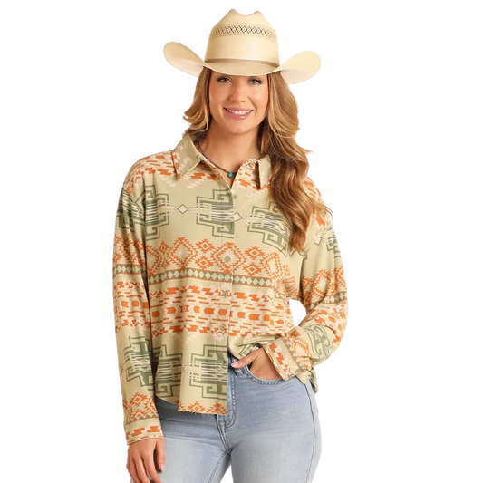 Rock & Roll Women's Long Sleeve Aztec Knit Overshirt- Assorted Colours