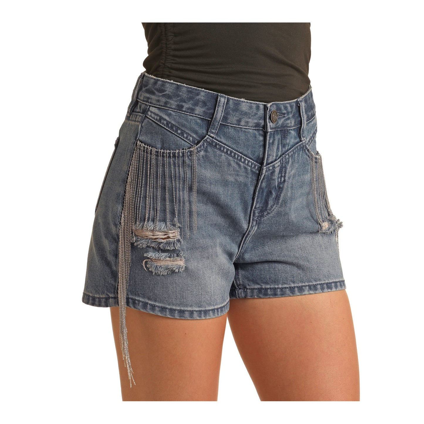 Rock & Roll Women's Fringed Shorts - Medium Vintage