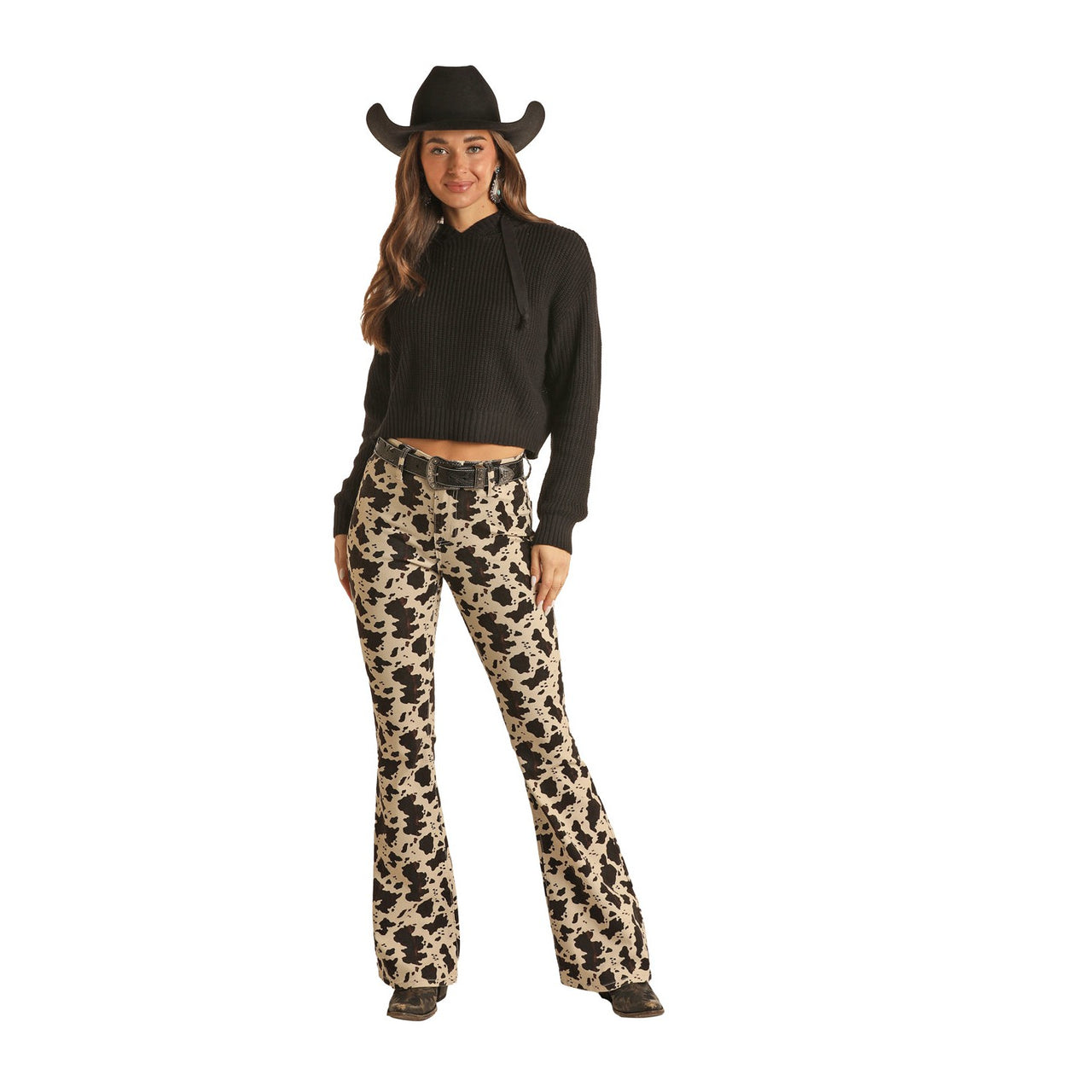 Rock & Roll Women's Cowhide Button Flare - Natural