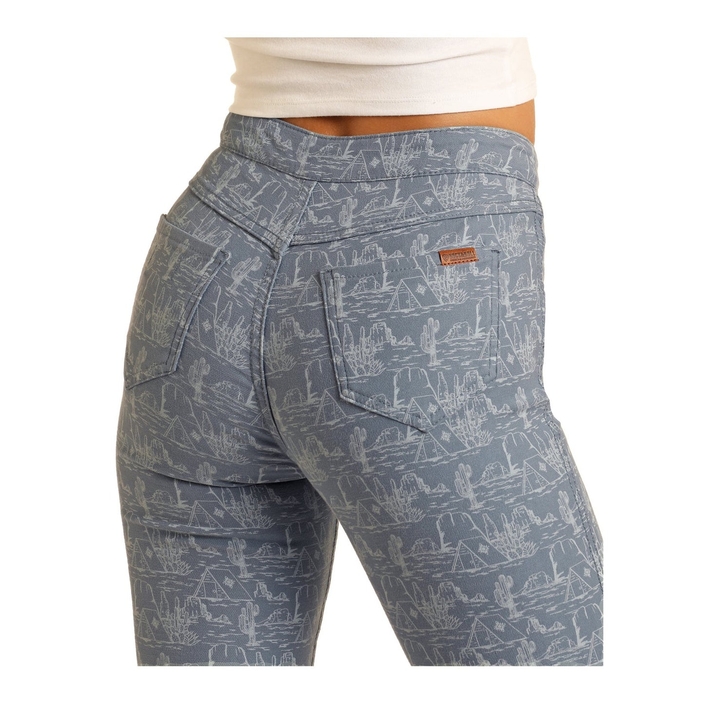 Rock & Roll Women's Reversible Button Flare Jeans - Blue