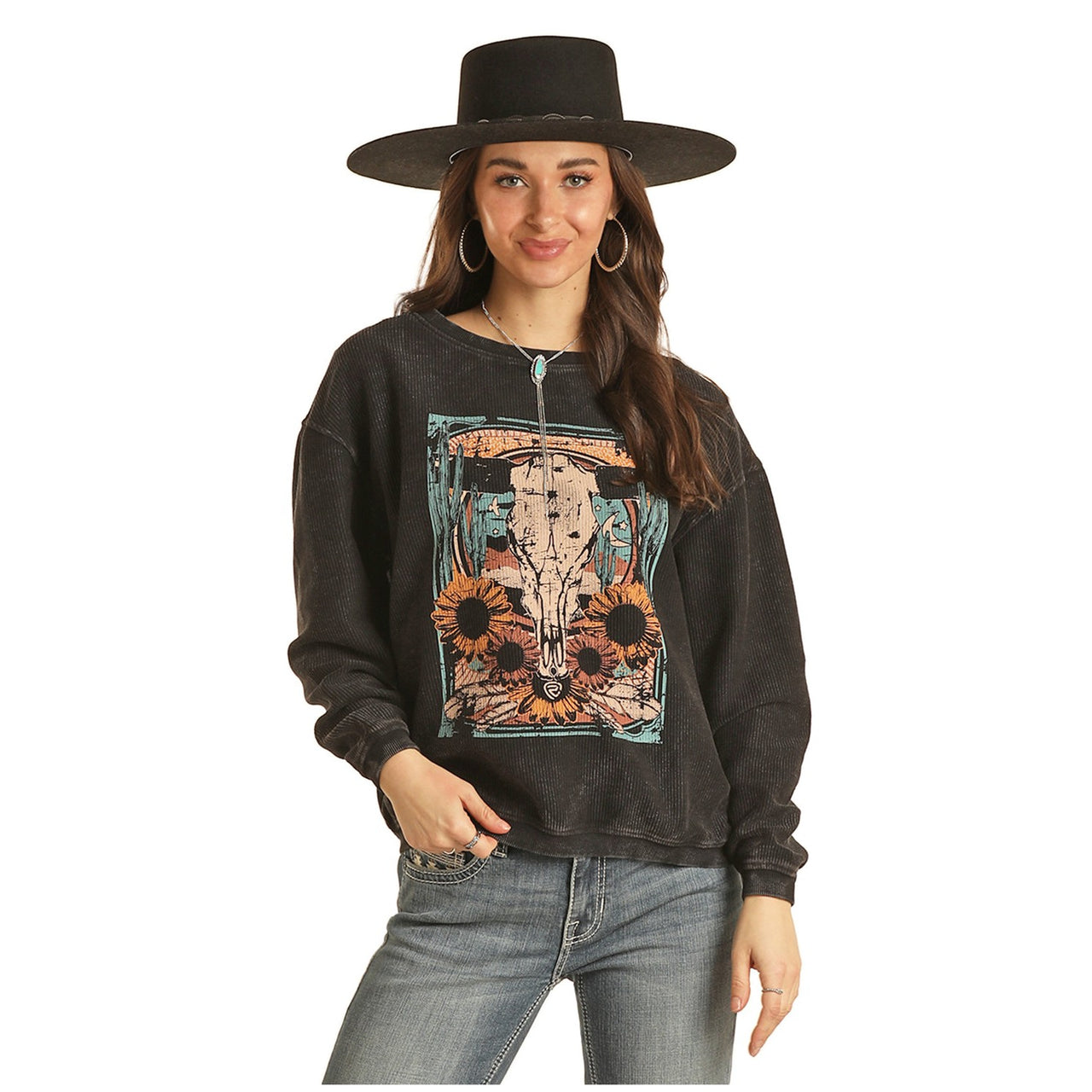 Rock & Roll Women's Graphic Pullover - Black
