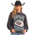 Rock &  Roll   Women's Long Sleeve  Rambler Rodeo Pullover - Black