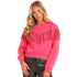 Rock & Roll  Women's Long Sleeve Pullover with Studded Fringe