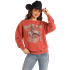 Rock & Roll Women's Long Sleeve Oversized Pullover with Studs- Scarlet