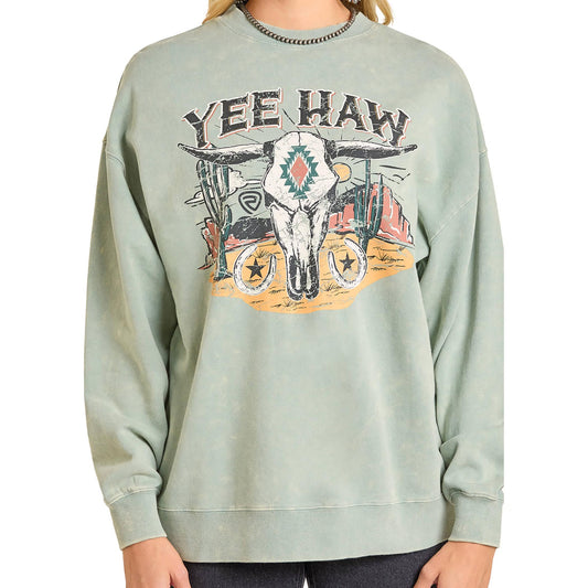 Rock &  Roll Women's Yee Haw Graphic Sweatshirt - Jade