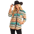 Rock & Roll Women's Aztec Fleece Shacket- Turquoise