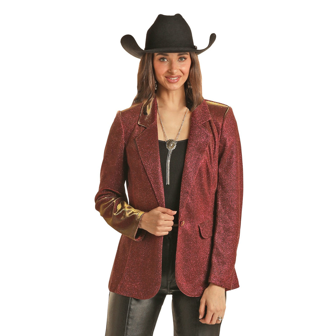 Rock & Roll Women's Iridescent Blazer - Burgundy