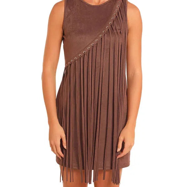 Rock & Roll Women's Asymmetrical Fringe Dress-